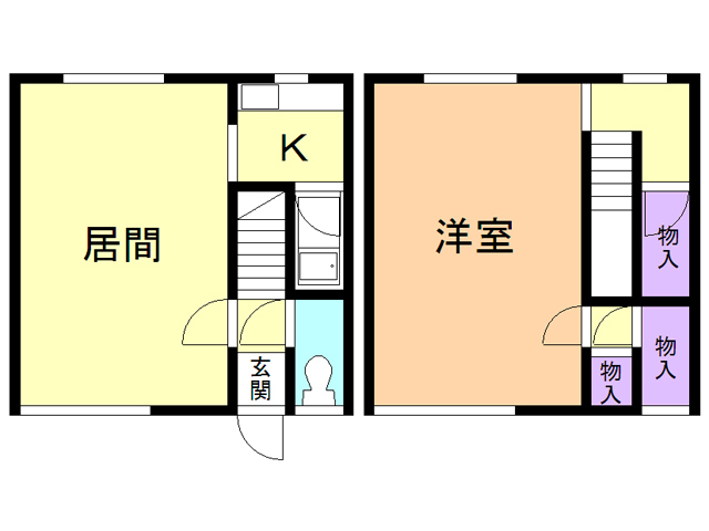 函館市大町のアパートの間取り