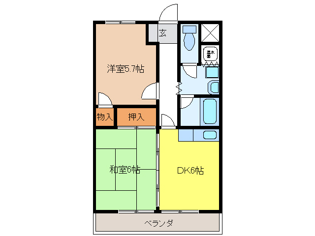 関市西本郷通のマンションの間取り