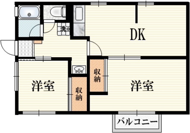 シテイハイム　ペブルＣの間取り