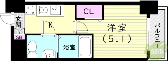 尼崎市立花町のマンションの間取り