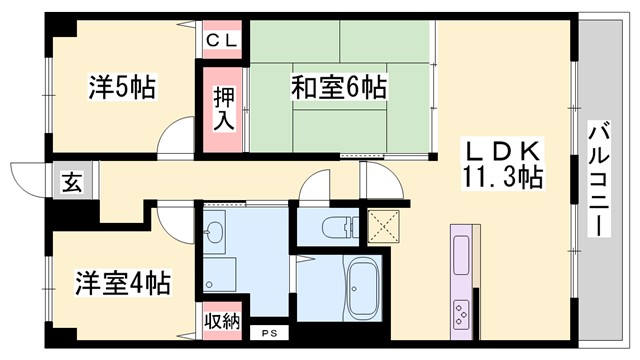 セントラルメゾン夢前川の間取り