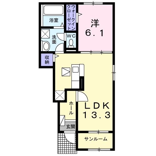 鈴鹿市安塚町のアパートの間取り