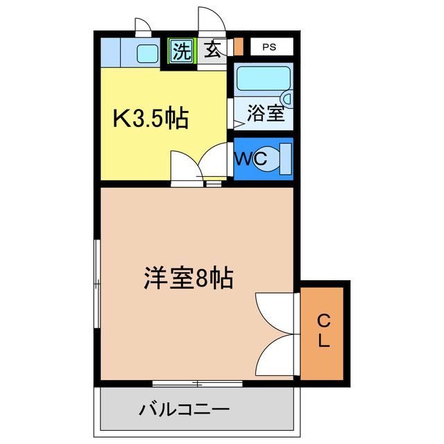 徳島市上助任町のマンションの間取り