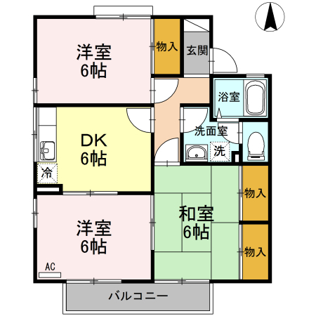 セジュール一色　Ａ棟の間取り