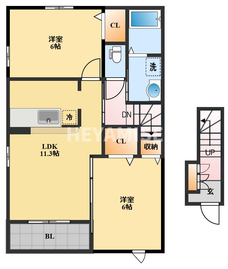 大村市松並のアパートの間取り