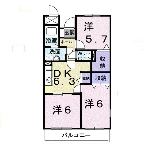 【伊丹市南野のマンションの間取り】