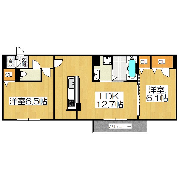 D-ROOM一乗寺の間取り