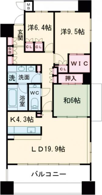 【つくば市研究学園のマンションの間取り】