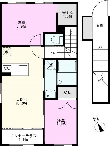 【越谷市宮本町新築アパート　II期（仮）の間取り】