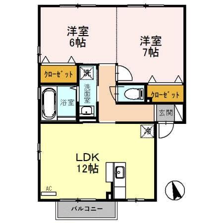 射水市戸破のアパートの間取り