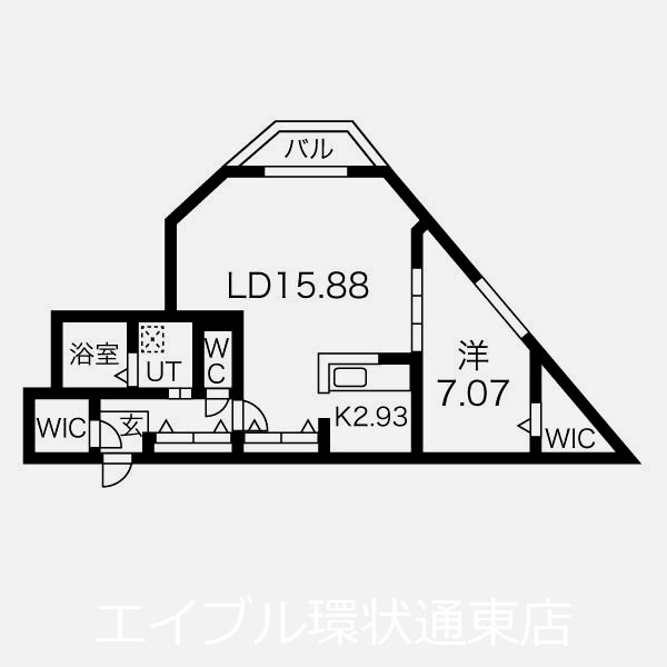 札幌市東区北八条東のマンションの間取り