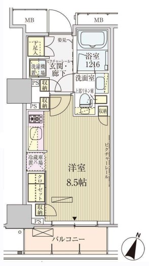 港区赤坂のマンションの間取り