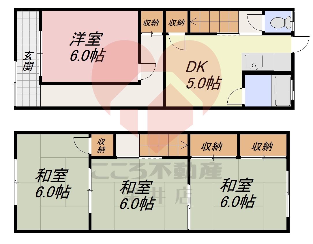 門真市北巣本町貸家の間取り