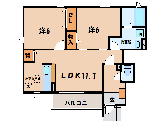 碧南市鷲林町のアパートの間取り