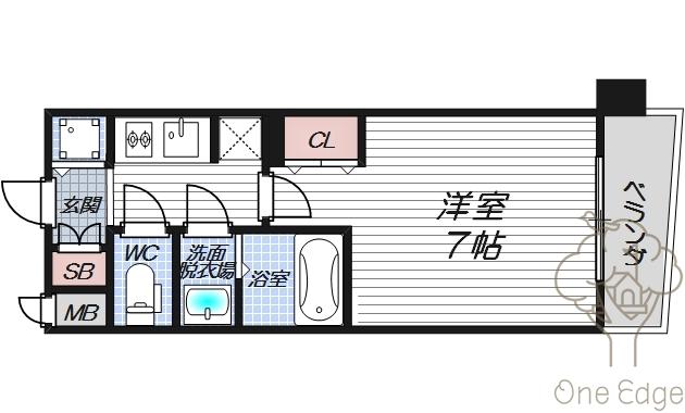 大阪市北区鶴野町のマンションの間取り