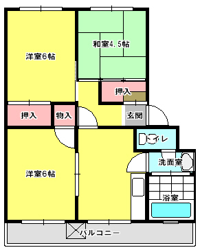 【加古郡播磨町北本荘のマンションの間取り】