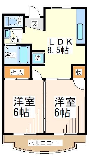 グランディー府中の間取り