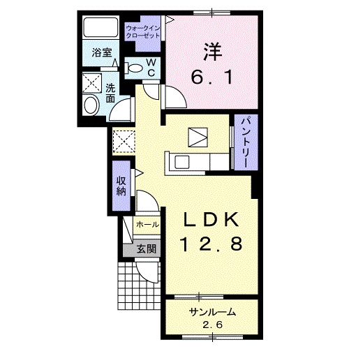 長浜市木之本町木之本のアパートの間取り