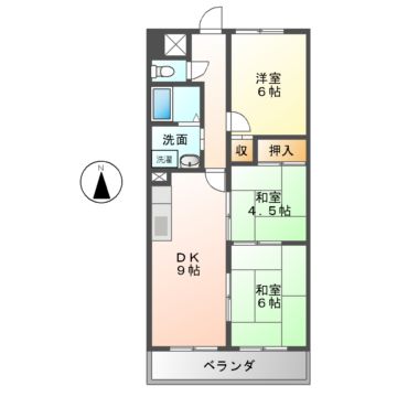 名古屋市熱田区比々野町のマンションの間取り