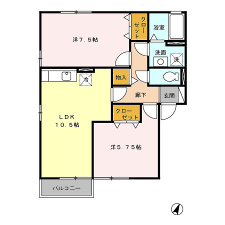 福岡市西区泉のアパートの間取り