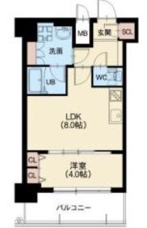 大阪市淀川区加島のマンションの間取り