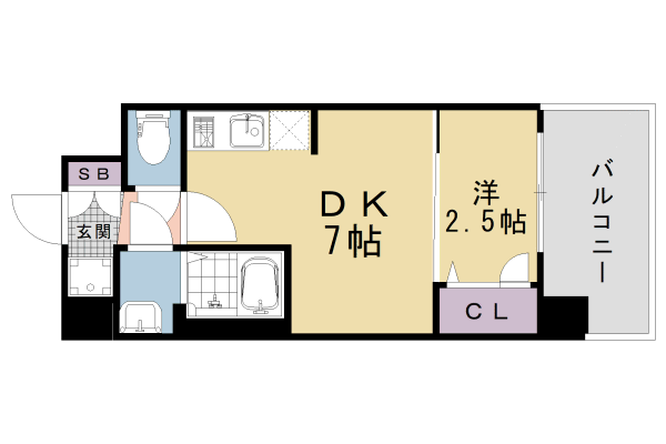 京都市南区上鳥羽勧進橋町のマンションの間取り