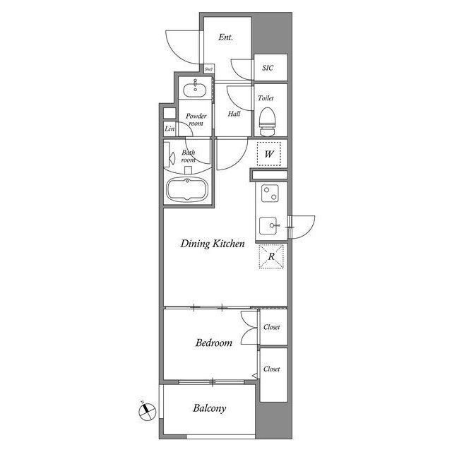 【品川区東五反田のマンションの間取り】