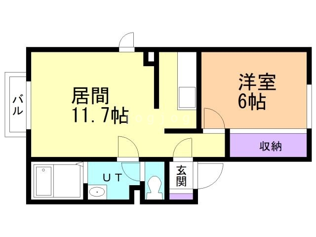 札幌市北区新琴似三条のアパートの間取り