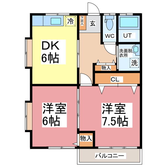 福井市大願寺のアパートの間取り