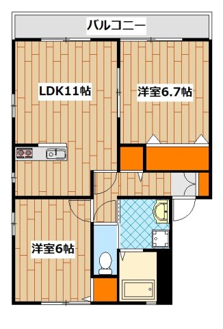 オ―ベルグ笹下Aの間取り