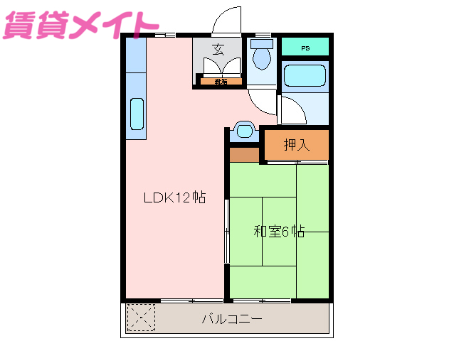 多気郡大台町弥起井のアパートの間取り