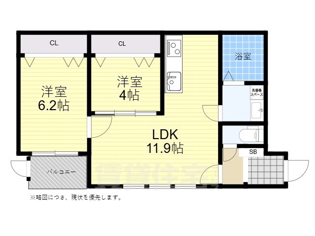 メゾンクレール次郎丸弐番館の間取り