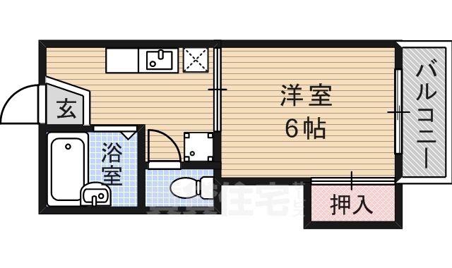 京都市伏見区淀下津町のアパートの間取り