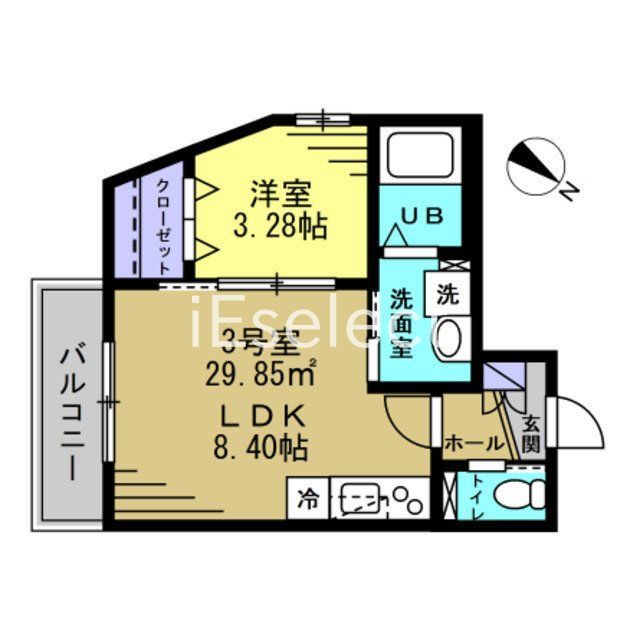 千葉市中央区白旗のアパートの間取り