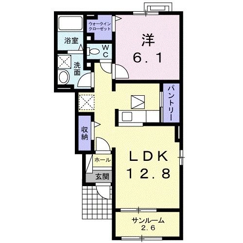 敦賀市金山のアパートの間取り