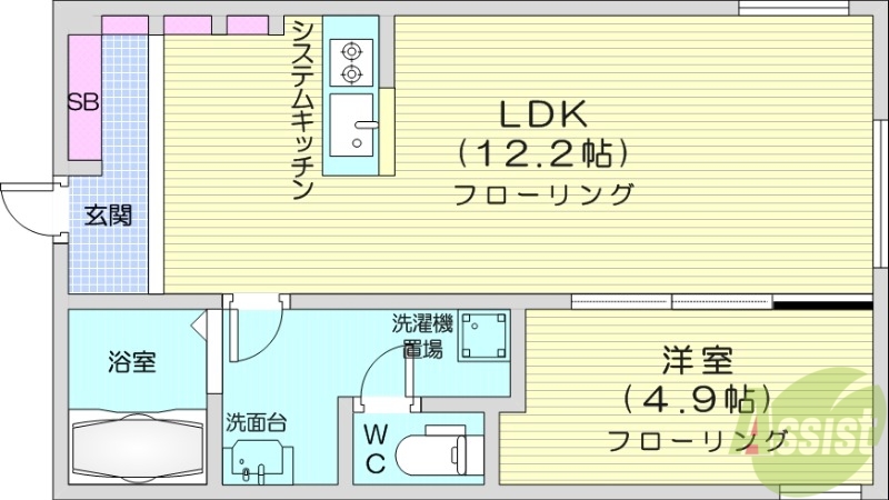 ラフィナート南16条の間取り