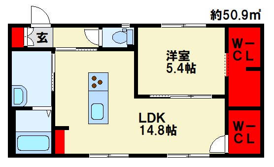 サンリヴァー吉志の間取り