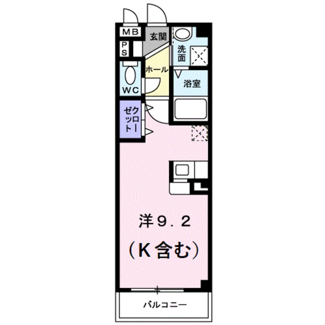 京都市西京区下津林南中島町のマンションの間取り