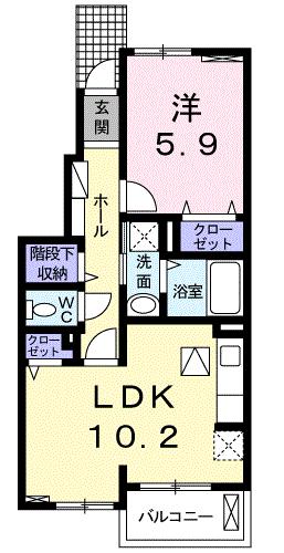 西条市船屋甲のアパートの間取り