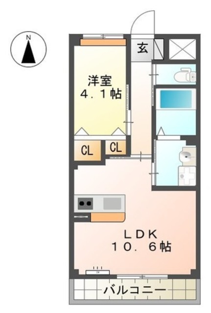 和歌山市三葛のマンションの間取り