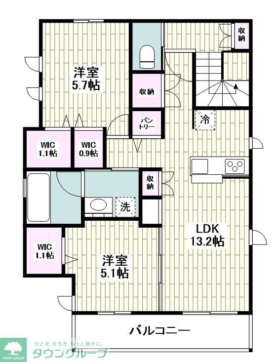 小田原市中曽根のマンションの間取り