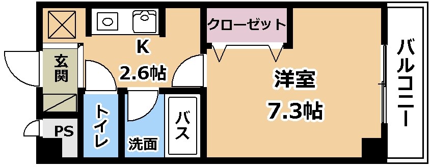 草津市渋川のマンションの間取り