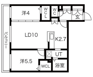 アルファスクエア菊水２条の間取り