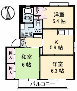 サン・バリュージュ C棟の間取り