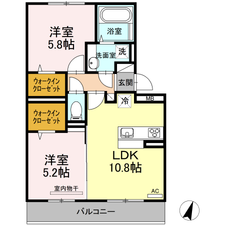 合志市須屋のアパートの間取り