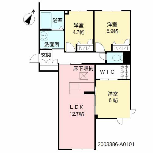 熊本県熊本市東区山ノ内３（アパート）の賃貸物件の間取り