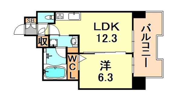 兵庫県神戸市中央区磯辺通１（マンション）の賃貸物件の間取り