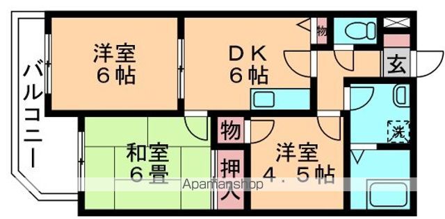 ＪＲ総武本線 都賀駅 徒歩3分 3階建 築39年の間取り写真
