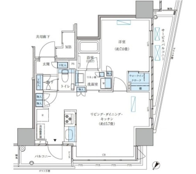 パークアクシス五反田スカイタワーの間取り写真