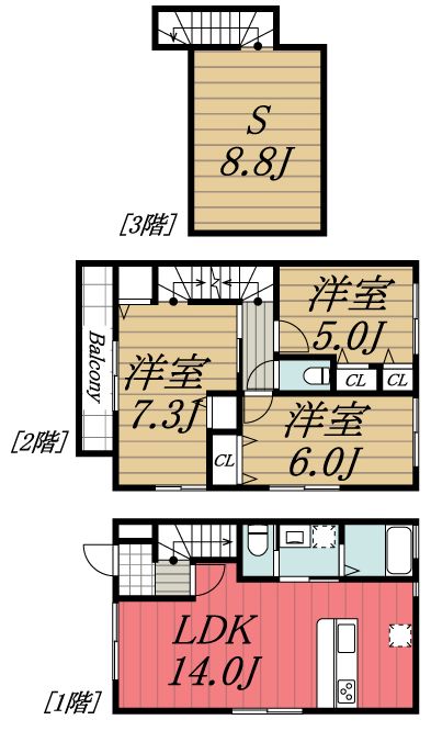 ＪＲ成田線 成田駅 バス乗車時間：10分 最寄りバス停で下車 徒歩2分 2階建 築4年の間取り写真